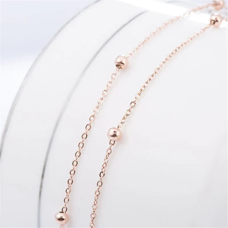 Rose Goldtone Bead Station Necklace made by Zulily