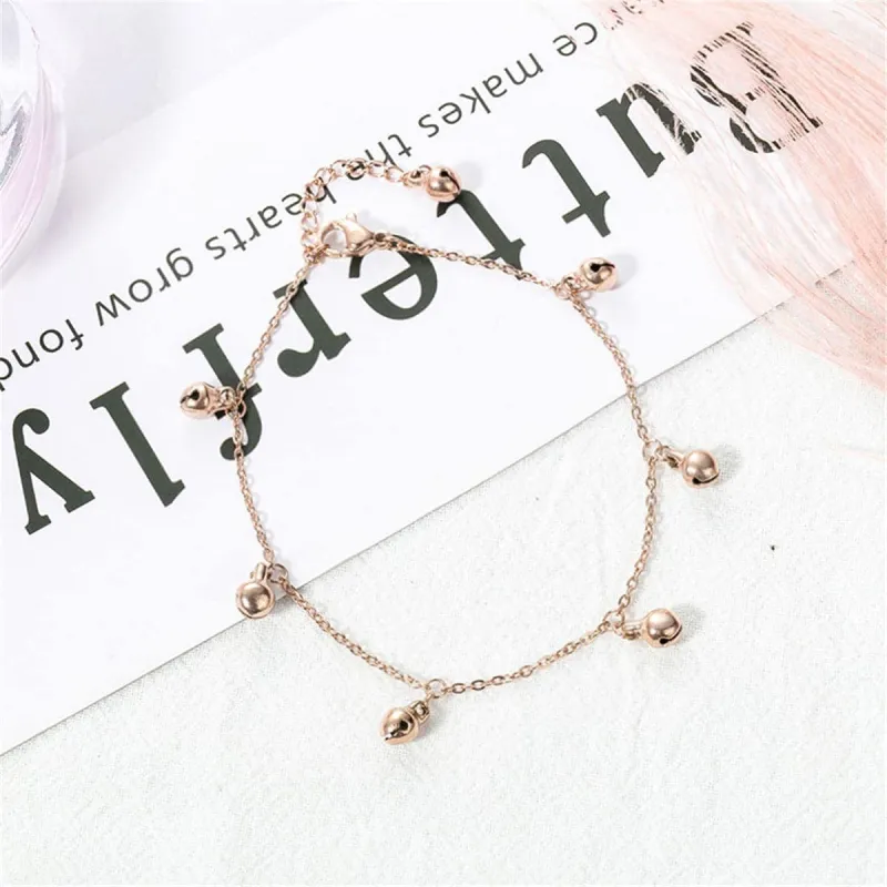 Rose Goldtone Bell Station Anklet made by Zulily