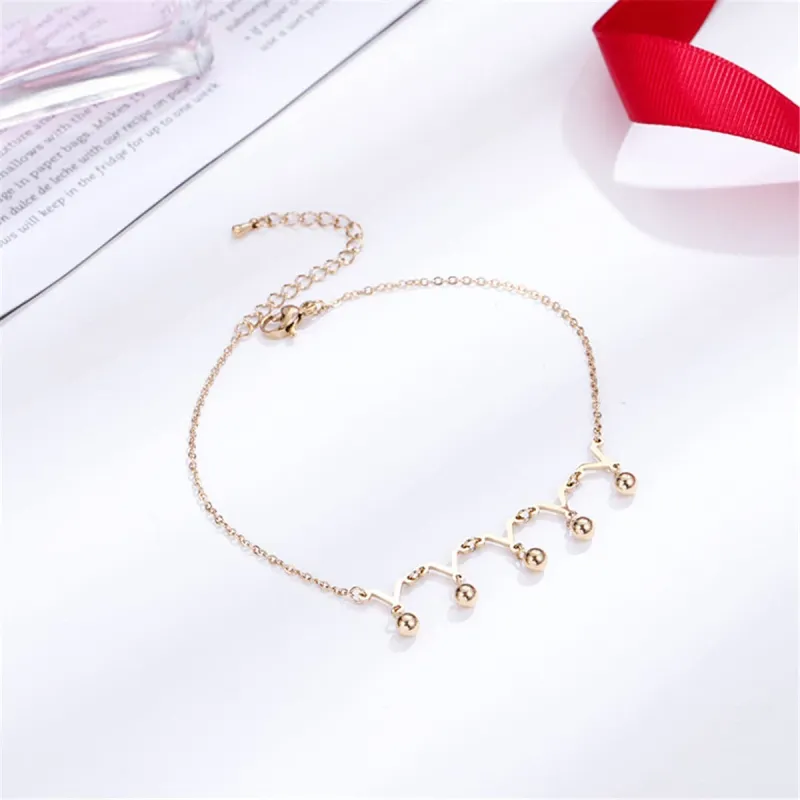 Rose Goldtone Crown Charm Anklet made by Zulily