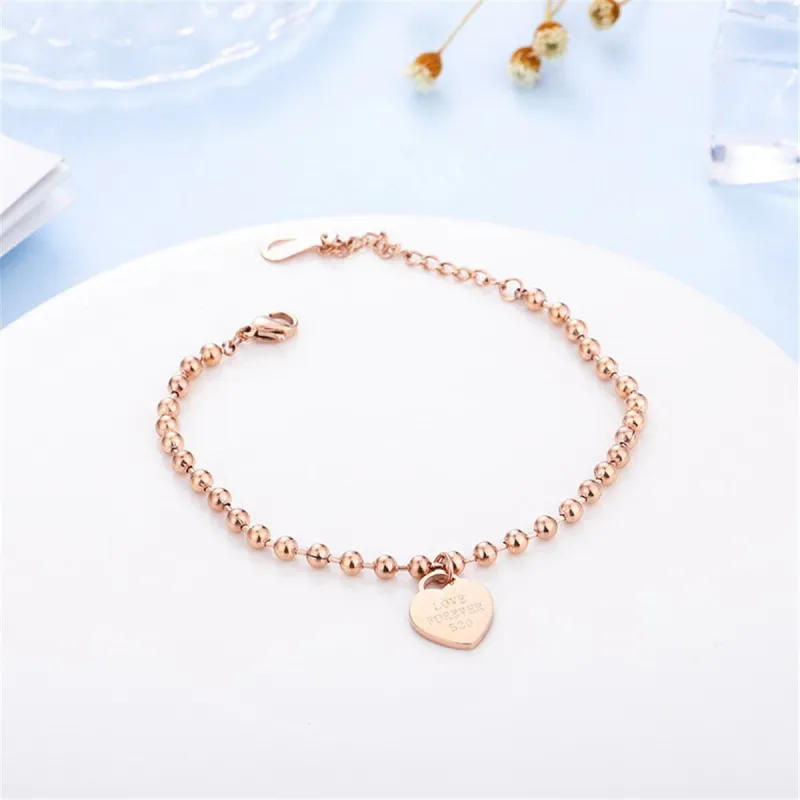 Rose Goldtone Heart Charm Anklet made by Zulily