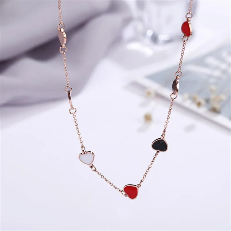 Rose Goldtone Heart Station Necklace made by Zulily