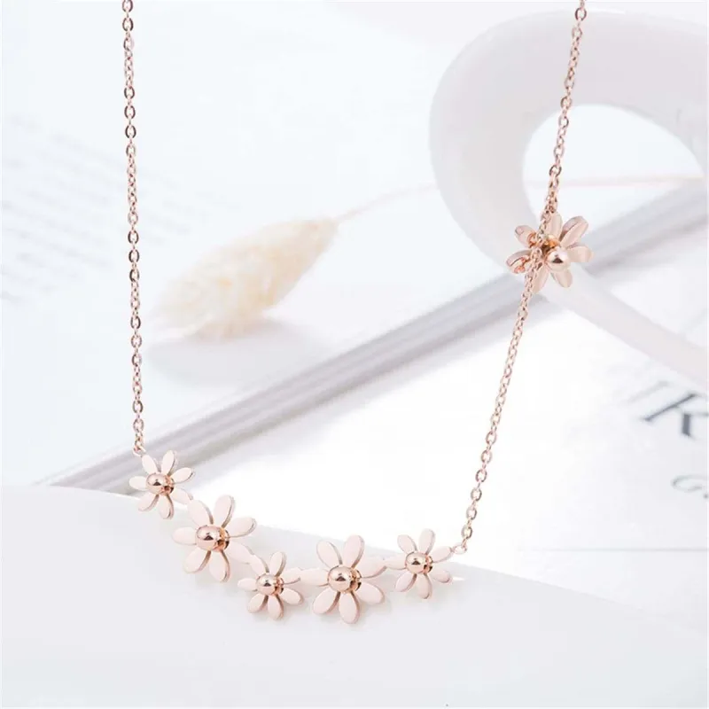 Rose Goldtone Linking Mums Pendant Necklace made by Zulily