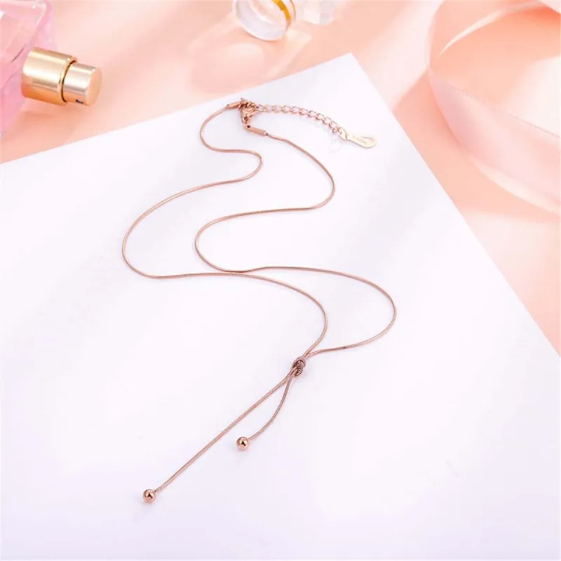 Rose Goldtone Knot Bead Lariat Necklace made by Zulily