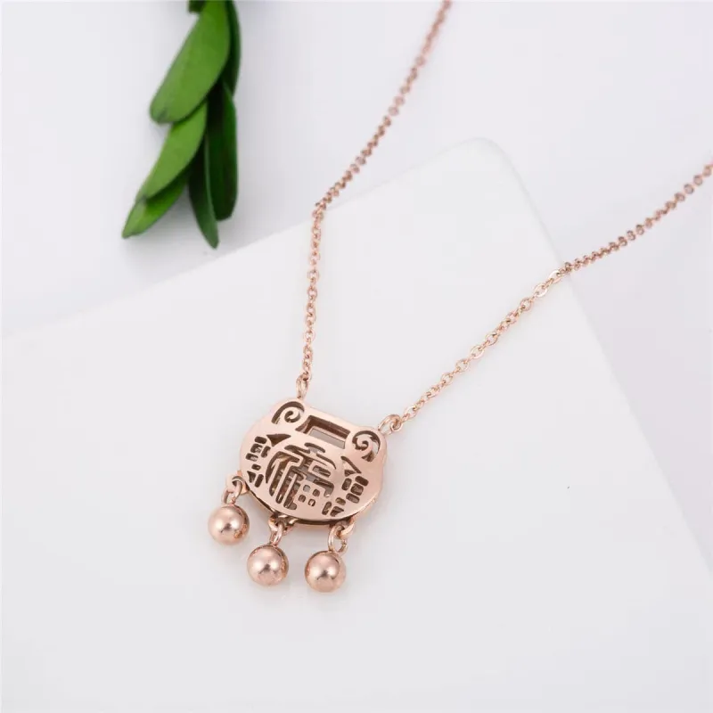 Rose Goldtone Lock Of Longevity Pendant Necklace made by Zulily