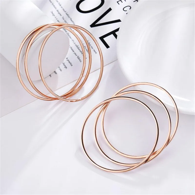 Rose Goldtone Stackable Bangle - Set Of Six made by Zulily