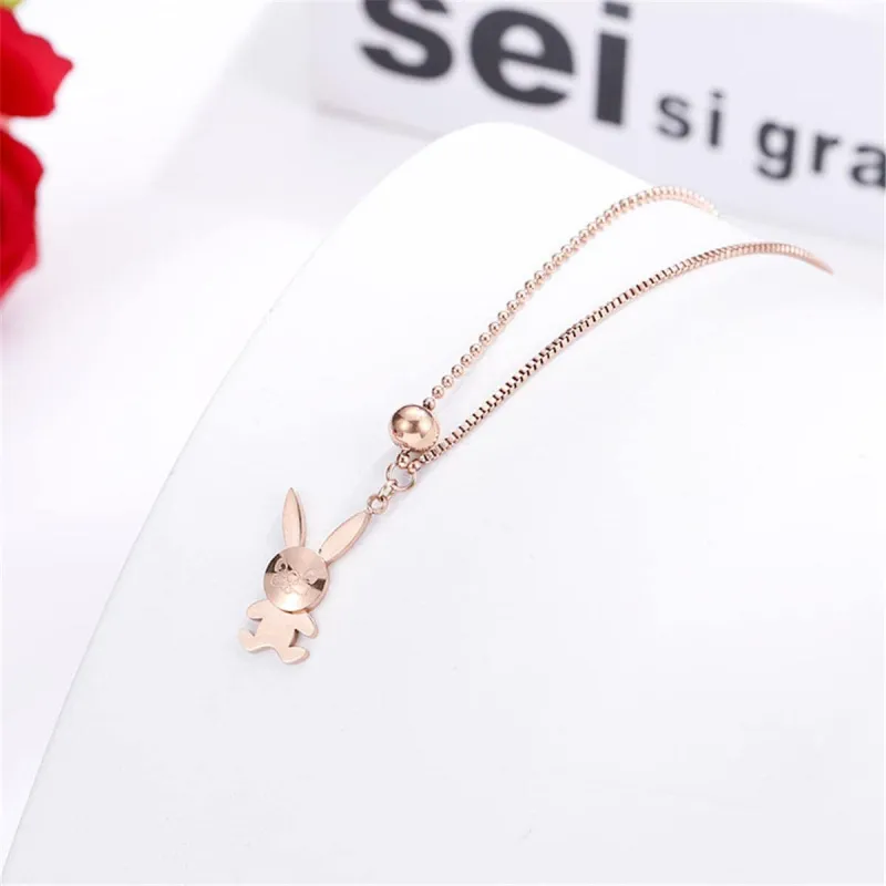 Rose Goldtone Rabbit Pendant Necklace made by Zulily