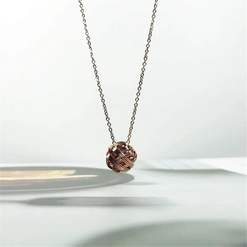 Rose Goldtone String Ball Pendant Necklace made by Zulily