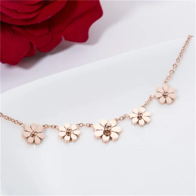 Rose Goldtone Sunflower Charm Bracelet made by Zulily