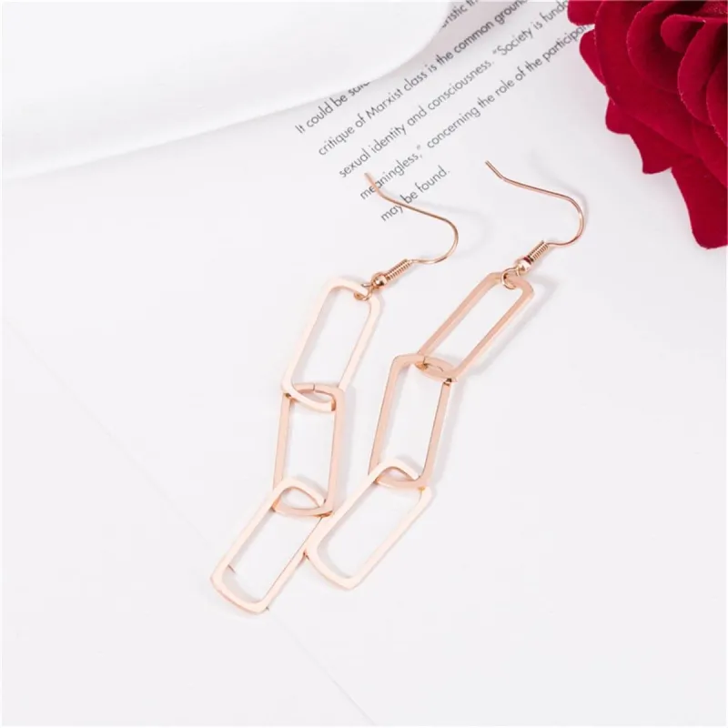 Rose Goldtone Triple Rectangle Drop Earring made by Zulily