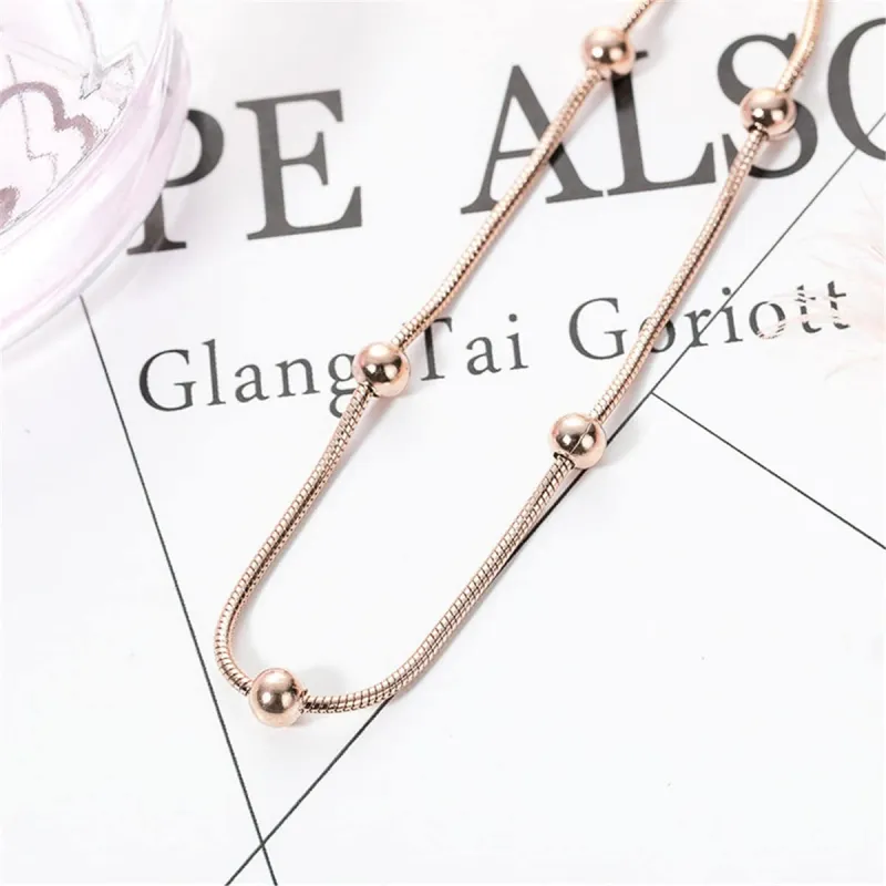 Rose Goldtone Station Anklet made by Zulily