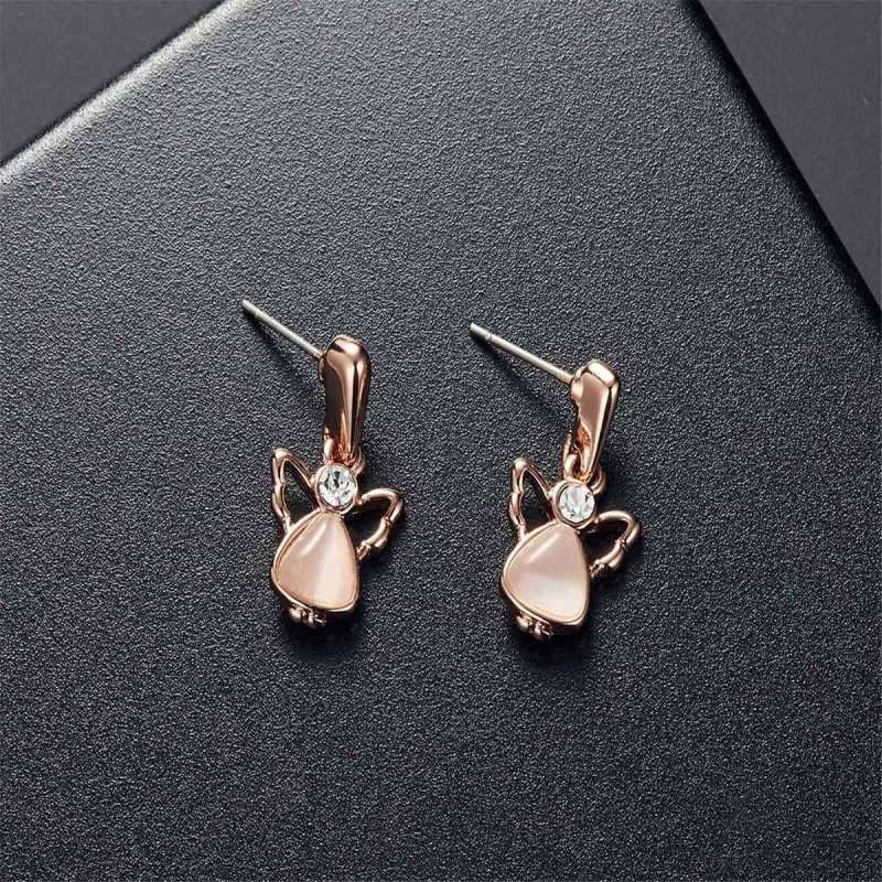 Rose Quartz & Cubic Zirconia Angel Pendant Necklace & Drop Earrings made by Zulily