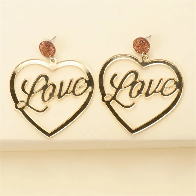 Silvertone 'Love' Drop Earrings made by Zulily