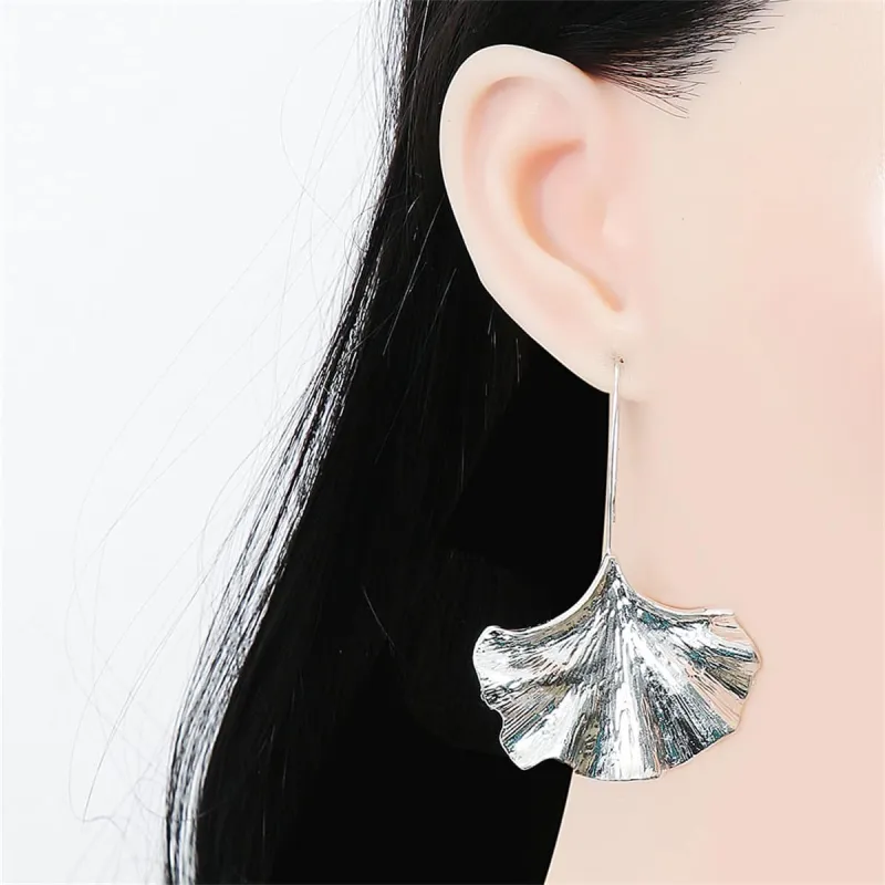 Silvertone Lotus Leaf Drop Earrings made by Zulily