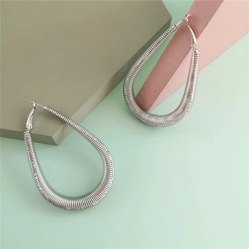 Silvertone Spring Teardrop Earrings made by Zulily