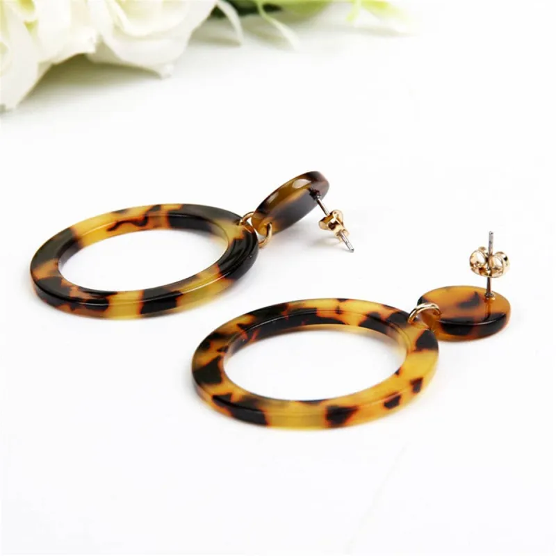Tortoise Open Circle Drop Earrings made by Zulily