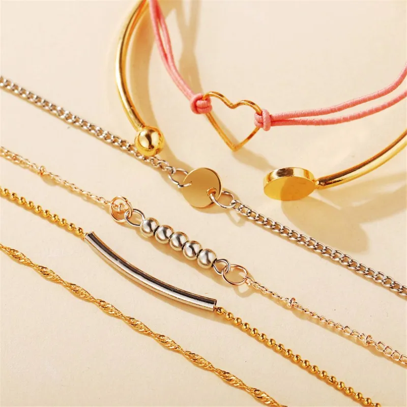 Two Tone Open Heart Bracelet Set made by Zulily