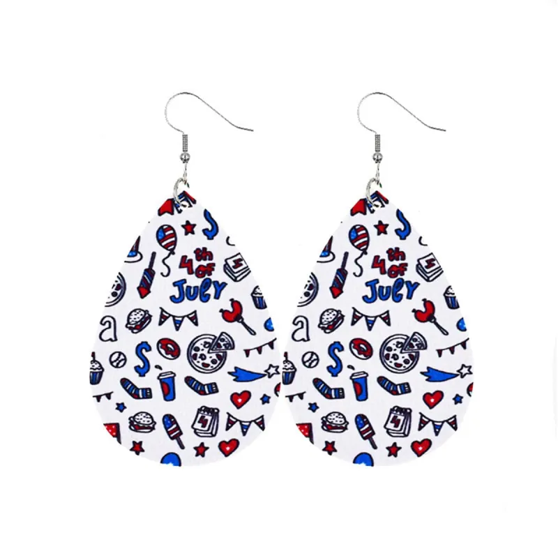 White & Blue Polystyrene '4Th Of July' Party Drop Earrings made by Zulily