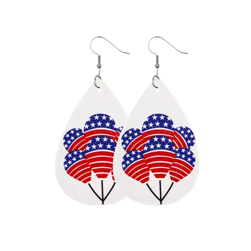 White & Red Polystyrene Stars & Stripes Balloons Drop Earrings made by Zulily