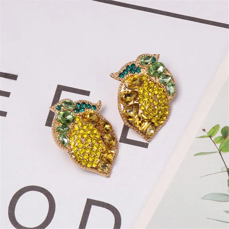 Yellow Crystal & Cubic Zirconia Lemon Stud Earrings made by Zulily