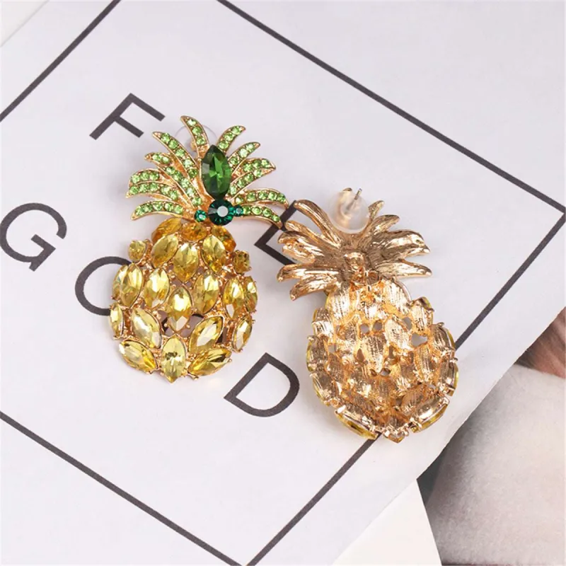 Yellow Crystal & Cubic Zirconia Pineapple Drop Earrings made by Zulily