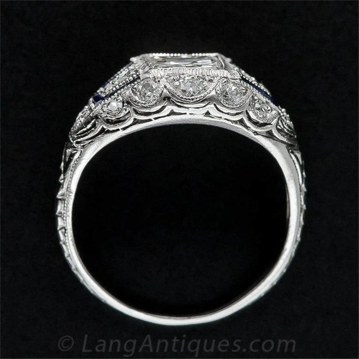 Blue Crystal & Cubic Zirconia Milgrain Ring sold by Zulily