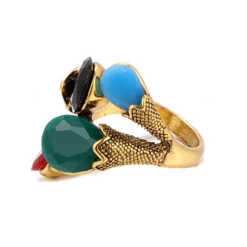 Black & Goldtone Pear-Cut Ring made by Zulily