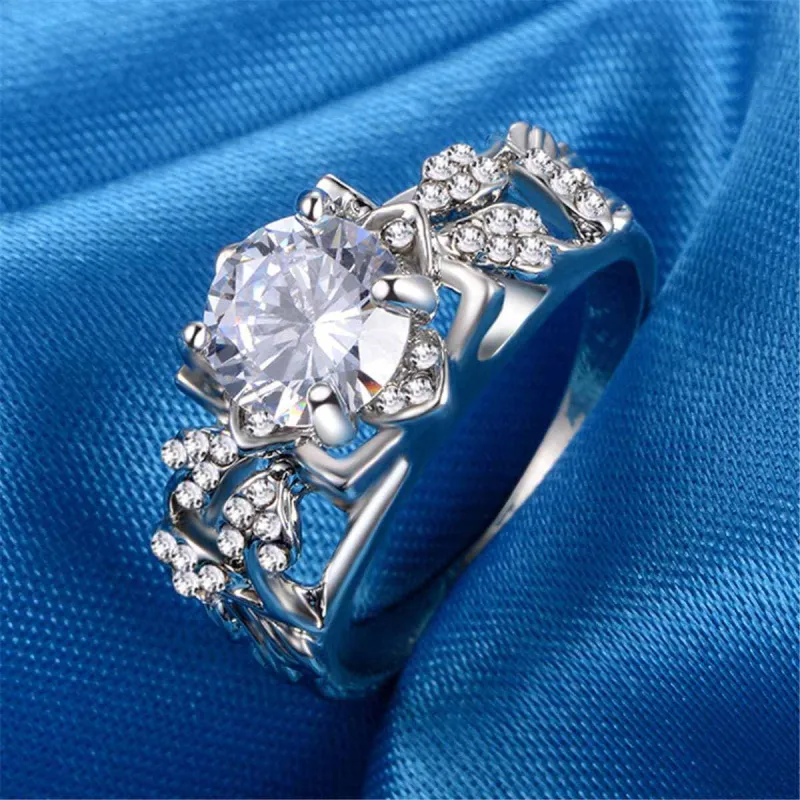 Crystal & Cubic Zirconia Tri-Floral Ring made by Zulily