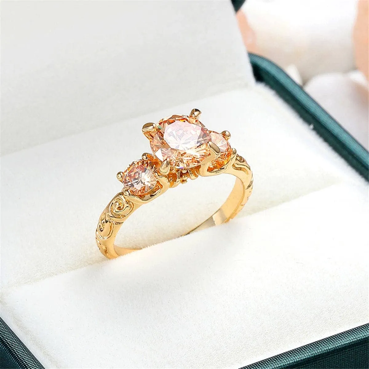 Champagne Crystal & Goldtone Ring sold by Zulily product image thumbnail 2