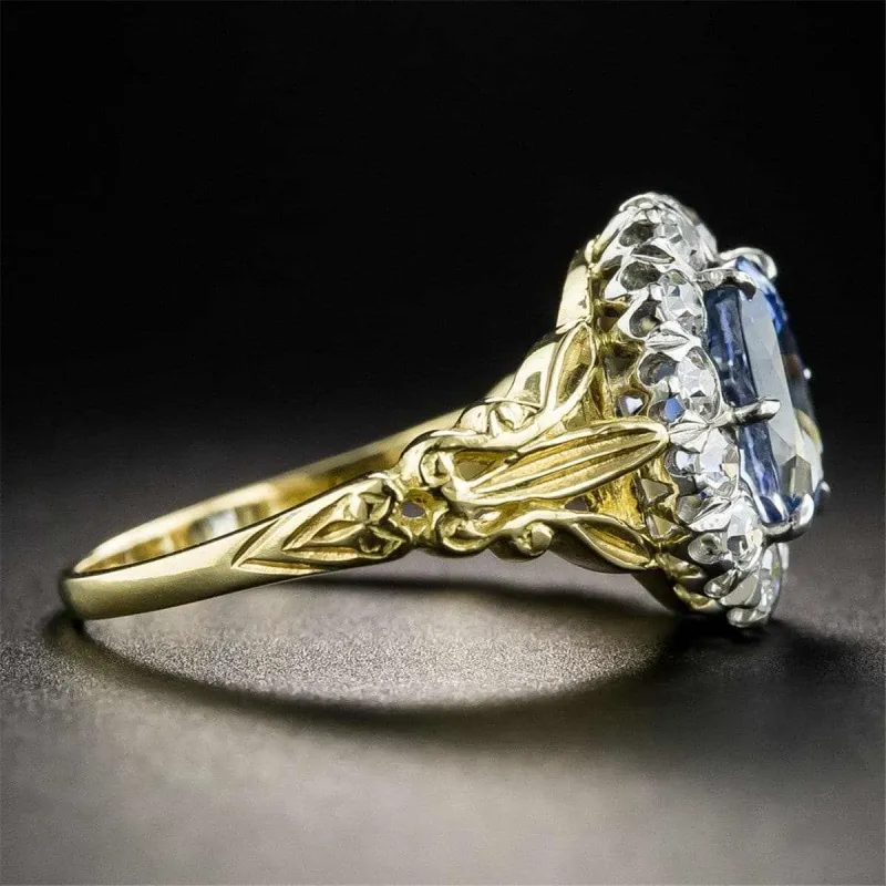 Blue & White Crystal Filigree Ring made by Zulily