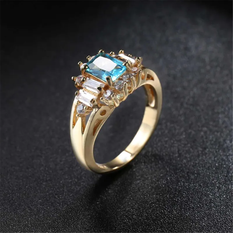 Blue Crystal & Cubic Zirconia Baguette-Cut Ring made by Zulily