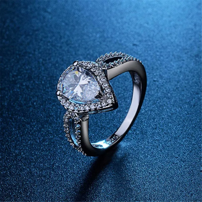 Crystal & Cubic Zirconia Teardrop Halo Ring made by Zulily