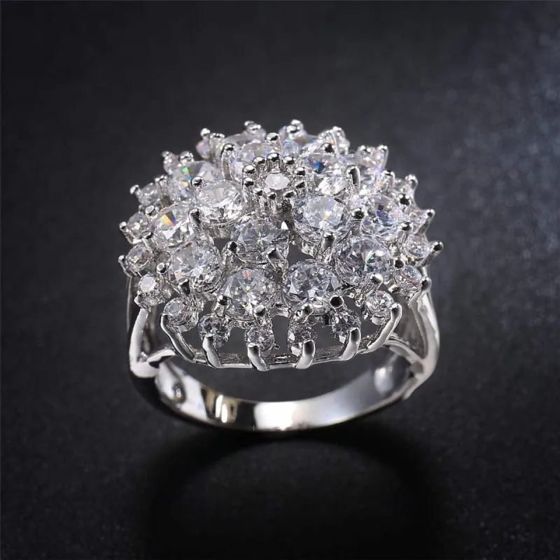 Crystal & Cubic Zirconia Sunflower Openwork Ring made by Zulily