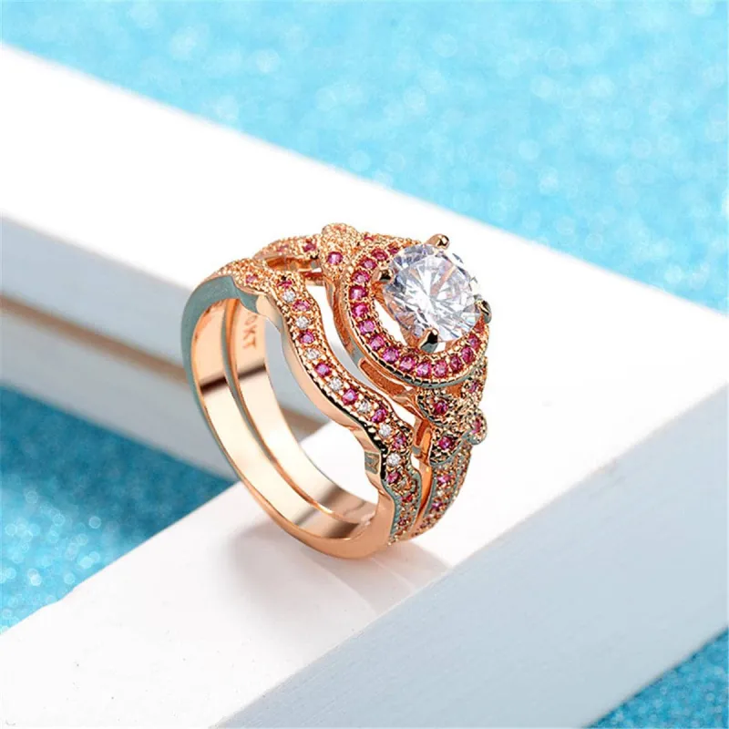 Crystal & Cubic Zirconia Band Ring Set made by Zulily