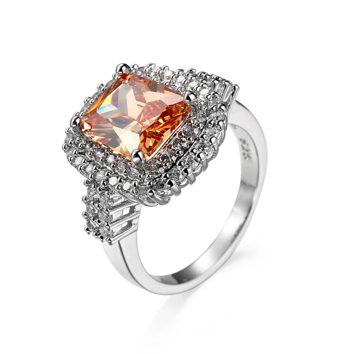 Champagne Cubic Zirconia & Crystal Double Halo Ring sold by Zulily