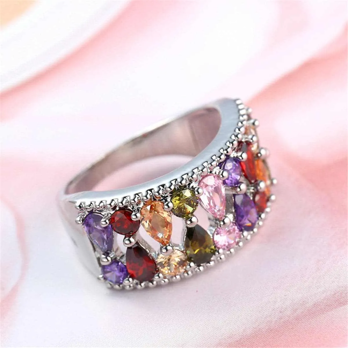 Crystal & Silvertone Mixed Shape Band sold by Zulily product image thumbnail 3