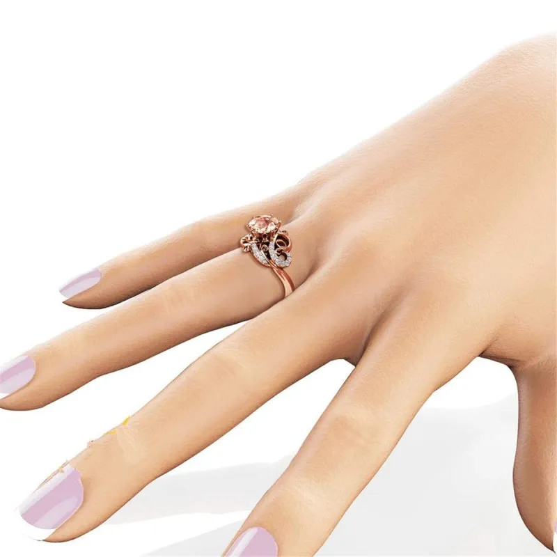Champagne Crystal & Cubic Zirconia Filigree Floral Ring made by Zulily