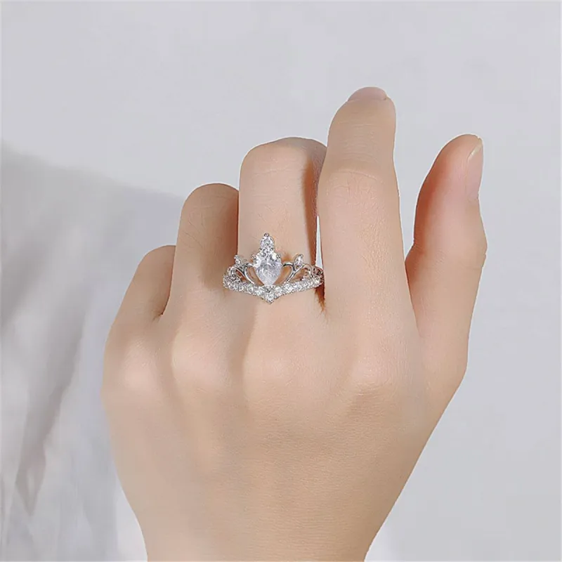 Crystal & Cubic Zirconia Crown Band Ring made by Zulily