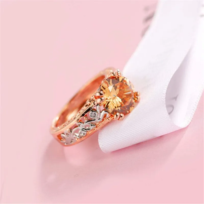 Champagne Crystal & Two-Tone Cocktail Ring made by Zulily