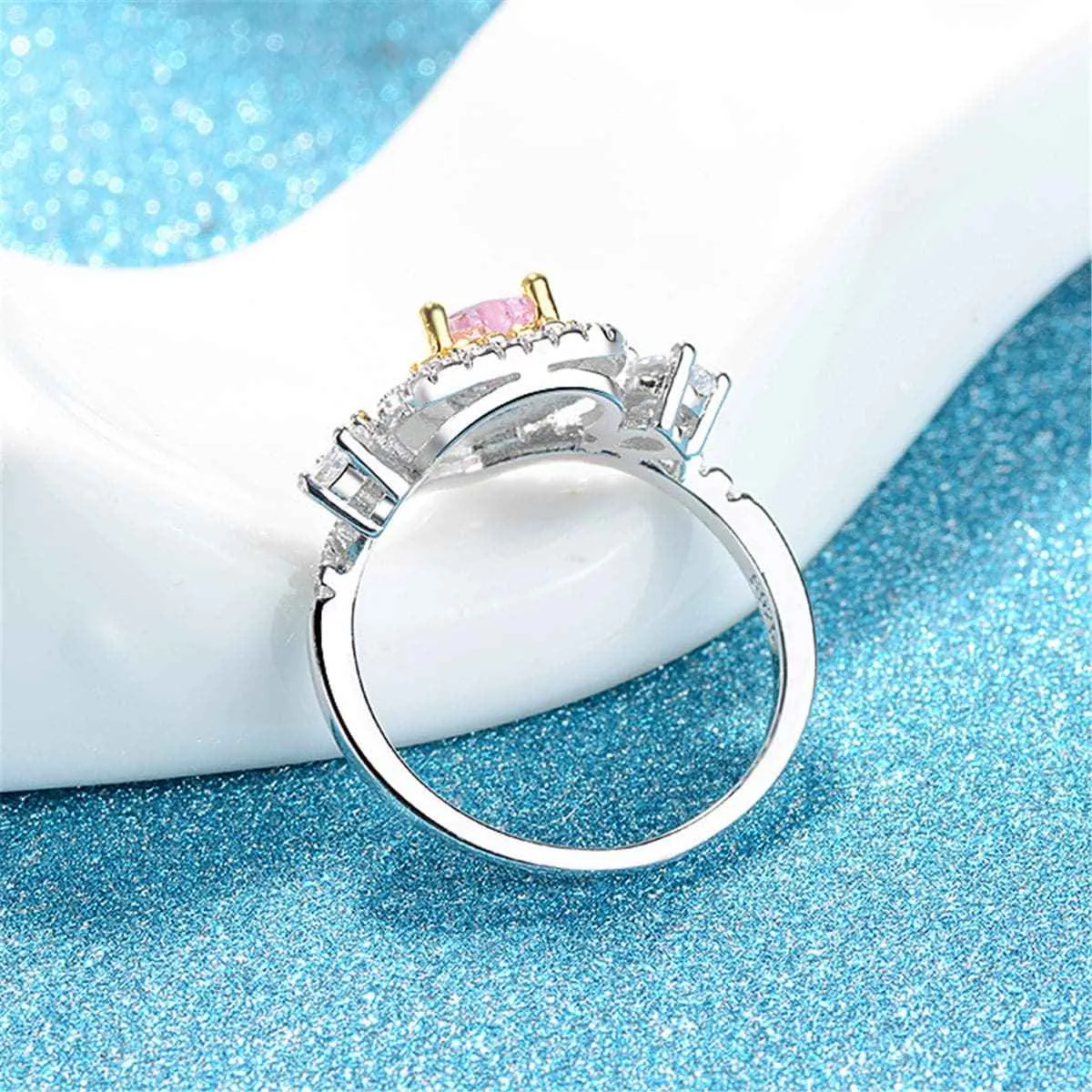 Crystal & Cubic Zirconia Two-Tone Heart Ring sold by Zulily