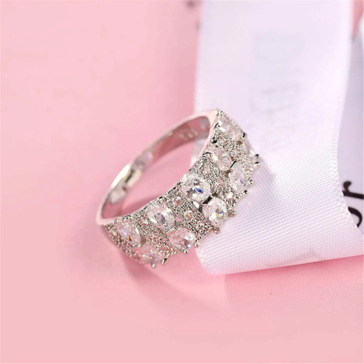 Crystal & Silvertone Invisible Ring sold by Zulily