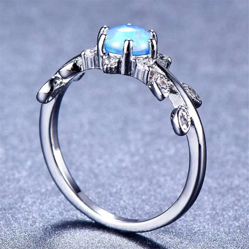 Blue Opal & Cubic Zirconia Botany Ring made by Zulily