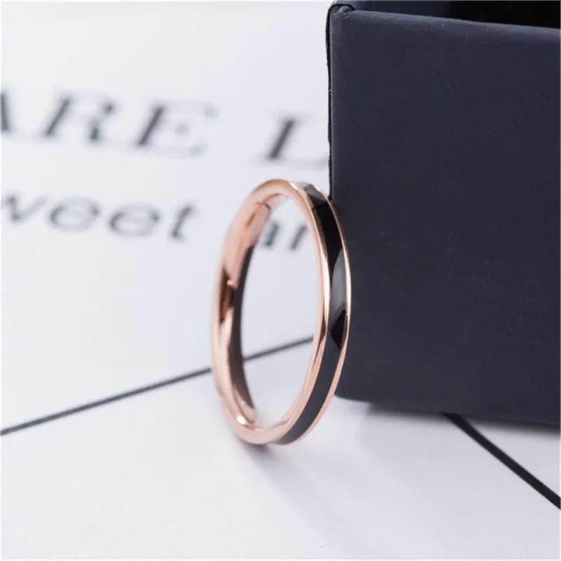 Black & Rose Goldtone Band made by Zulily