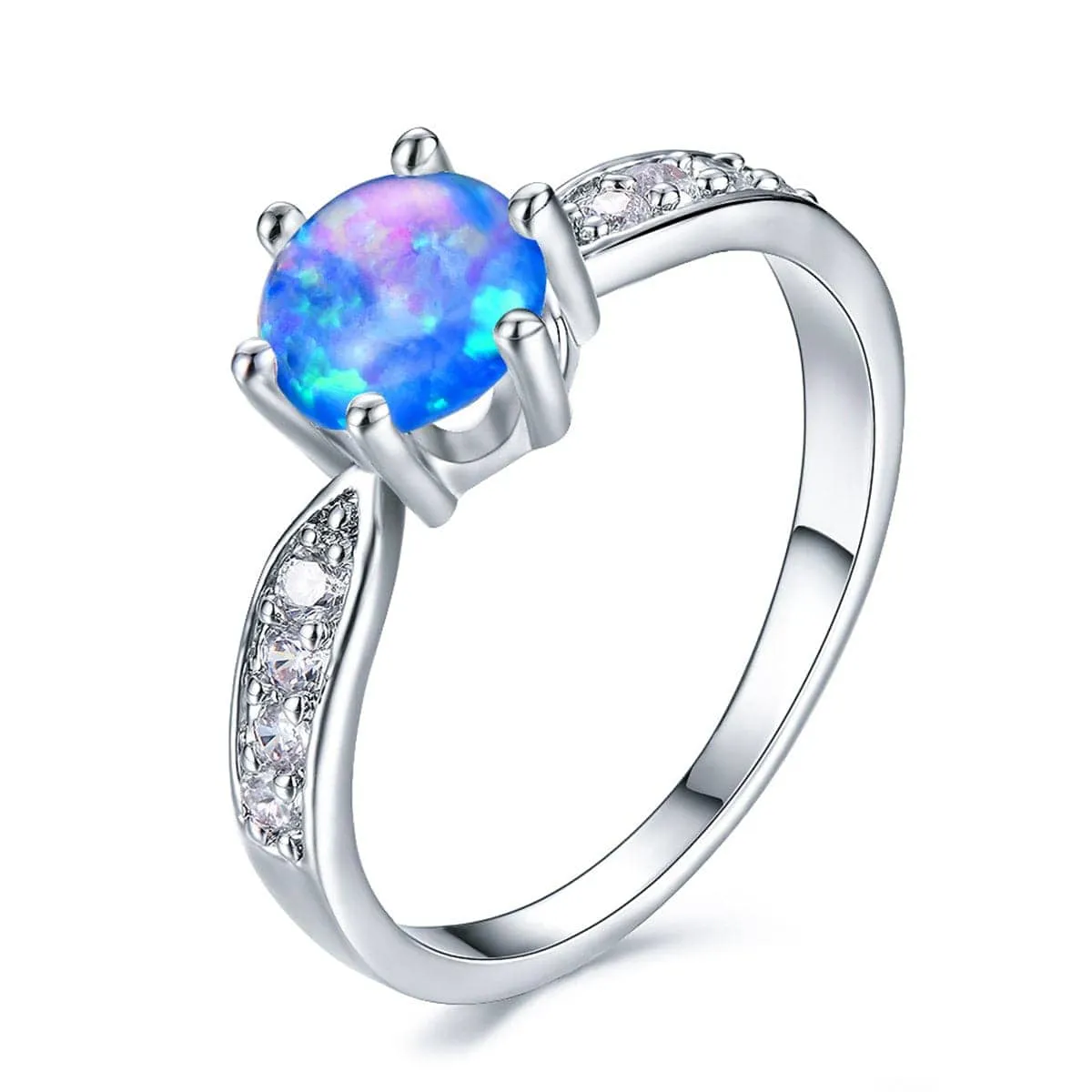 Blue Opal & Silvertone Ring sold by Zulily product image thumbnail 5