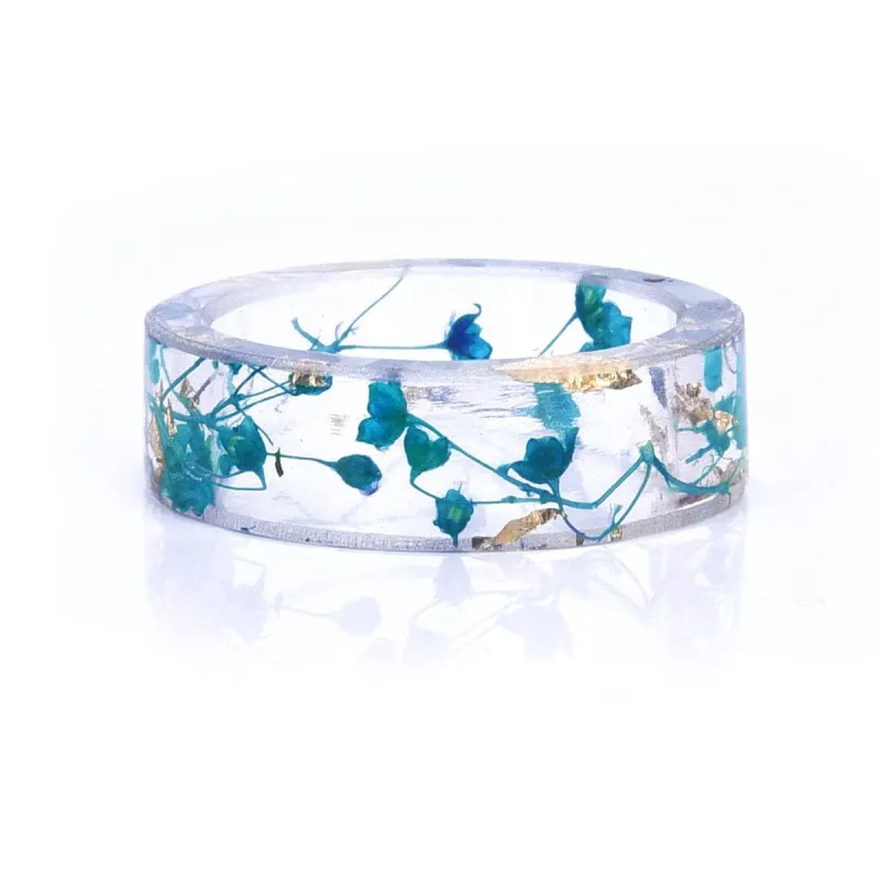 Blue Dried Flower Band Ring made by Zulily