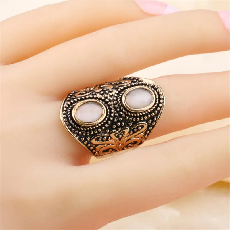 Cats Eye & Goldtone Butterfly Round Ring made by Zulily