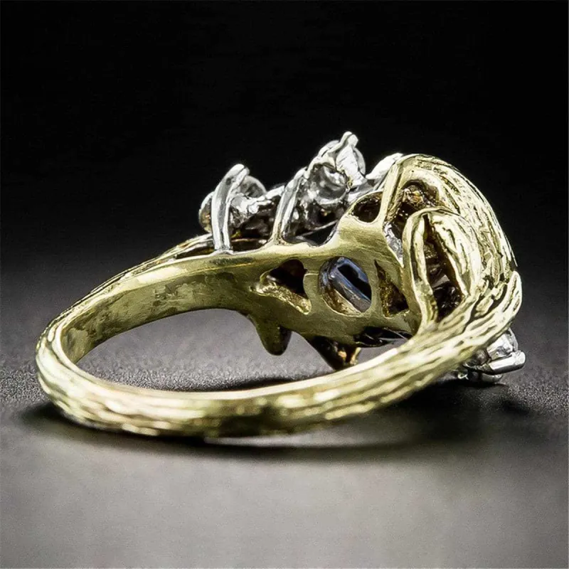 Blue & White Crystal Rattan Ring made by Zulily