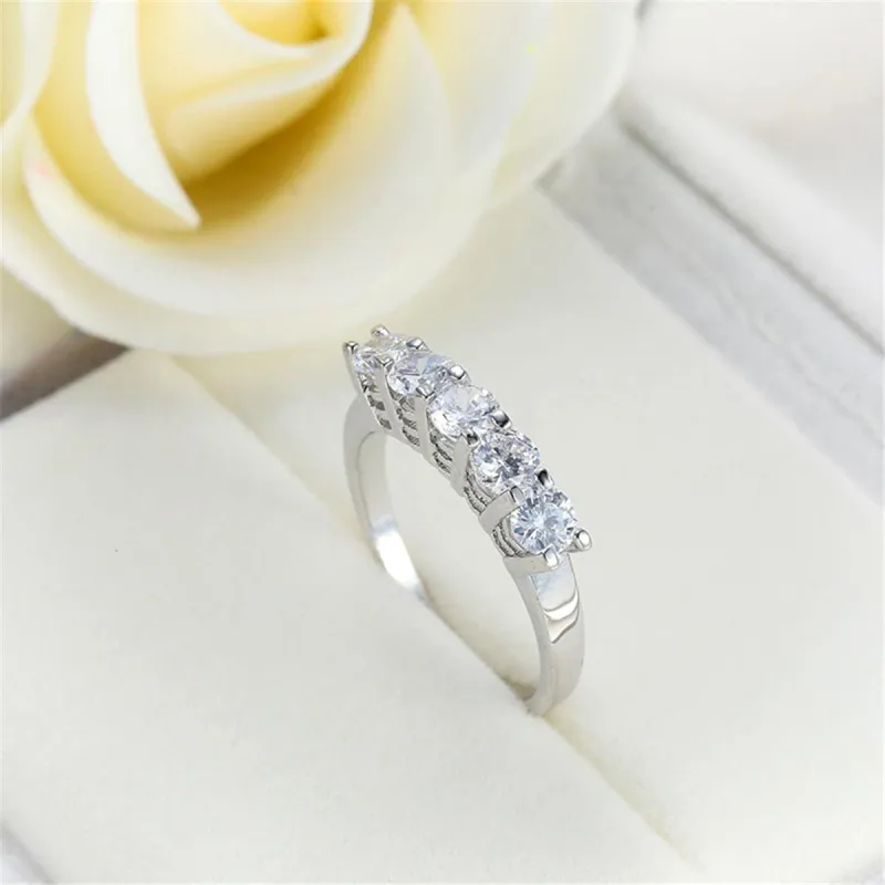 Crystal & Silvertone Five-Stone Ring made by Zulily