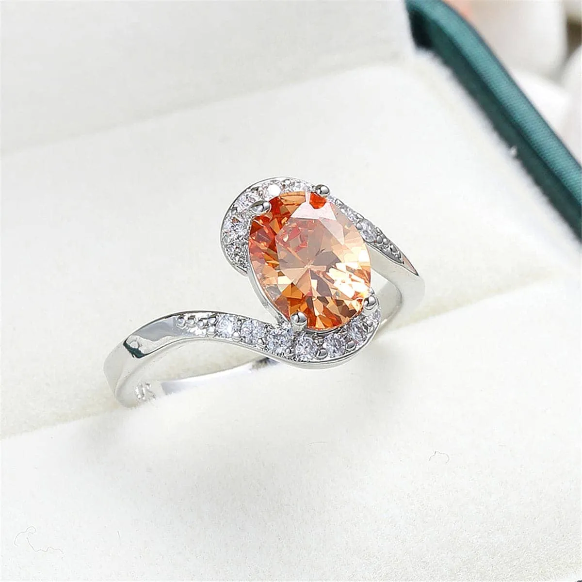 Champagne Crystal & Cubic Zirconia Oval Ring sold by Zulily