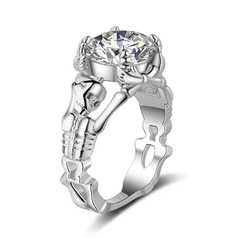 Crystal & Silvertone Skeleton Ring made by Zulily