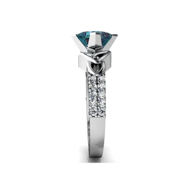 Blue Cubic Zirconia & Crystal Princess-Cut Ring made by Zulily